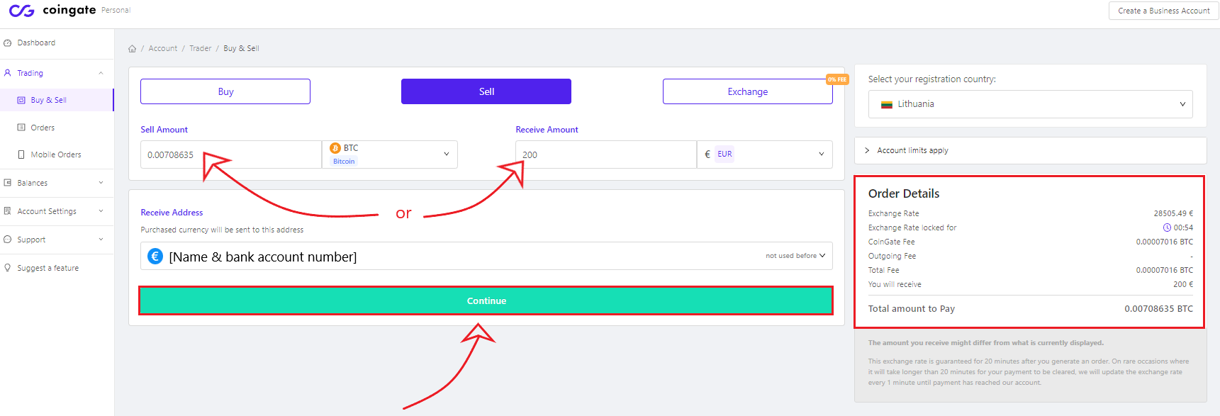 cómo vender cripto paso tres