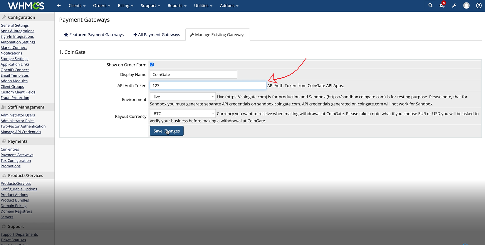 instalación del plugin whmcs paso cinco