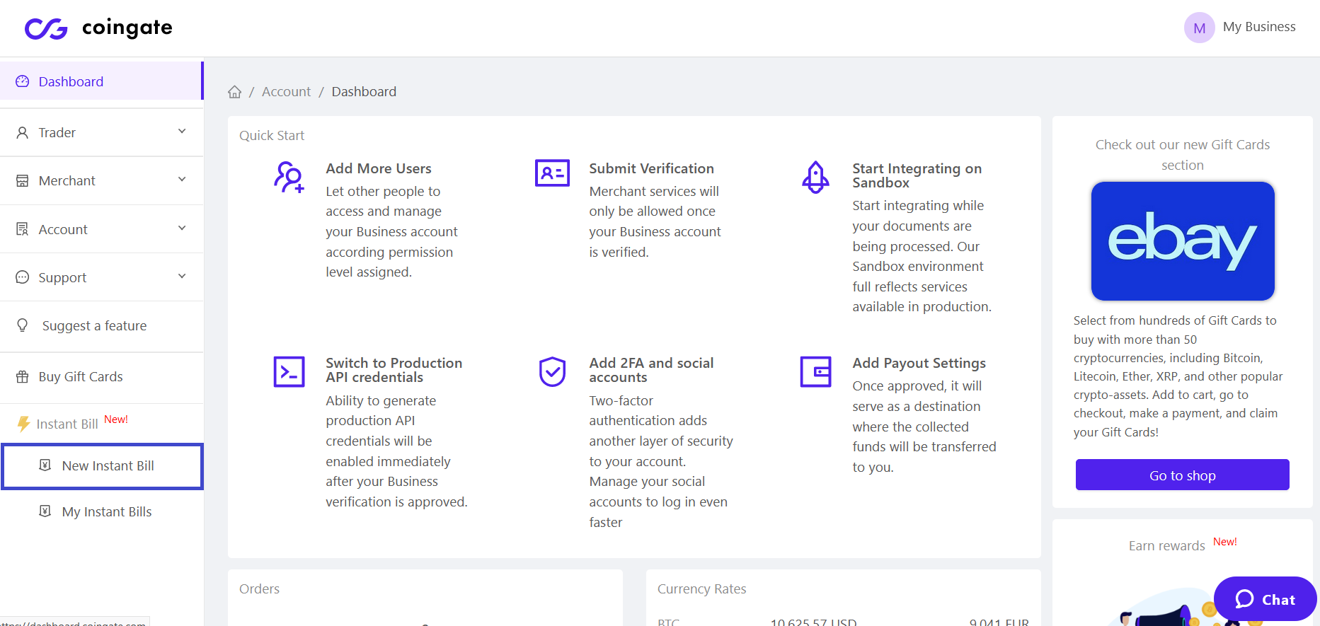 the exact location of billing menu on the dashboard