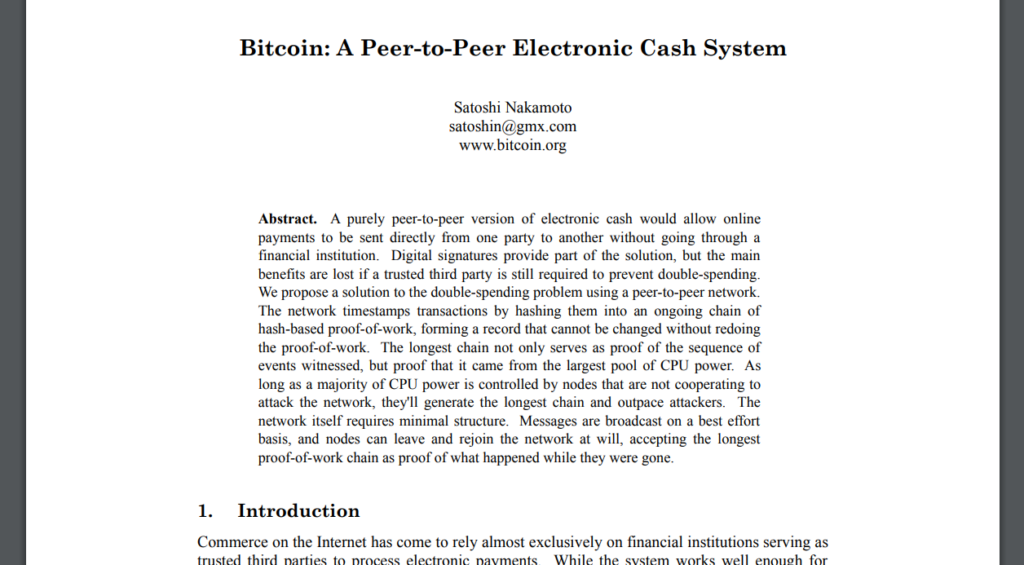 intro to bitcoin whitepaper