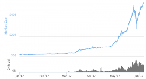 Marktkapitalisierung der Altcoins im Jahr 2017