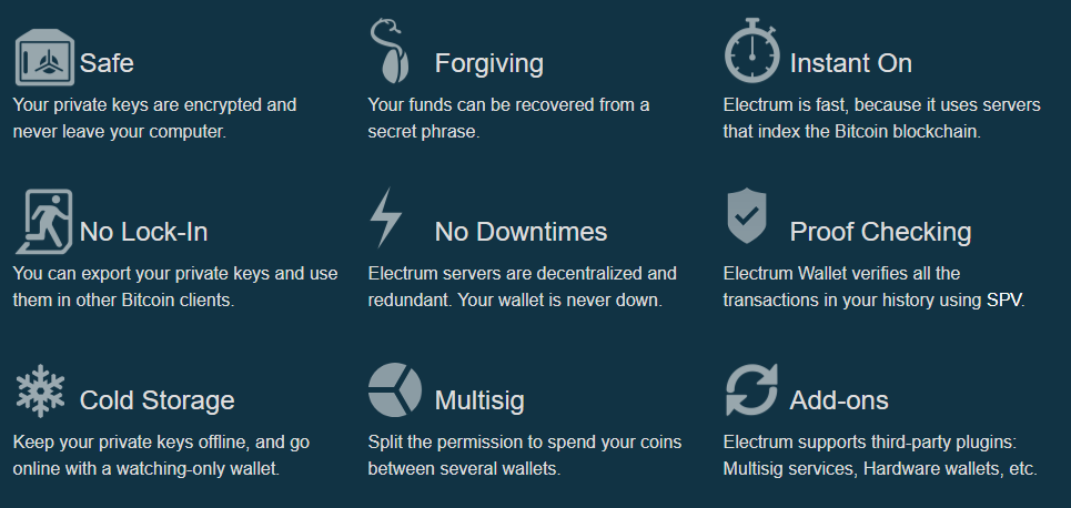 electrum žaibo privalumai