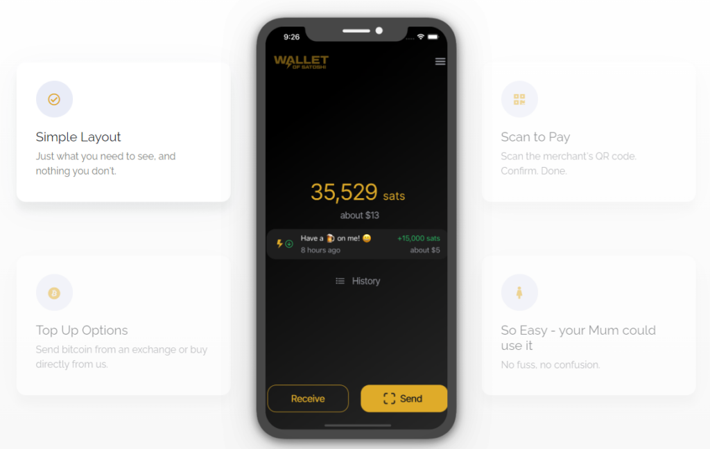 wallet of satoshi features