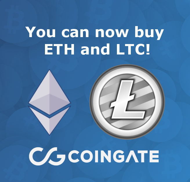 Pirkite LTC ir ETH CoinGate